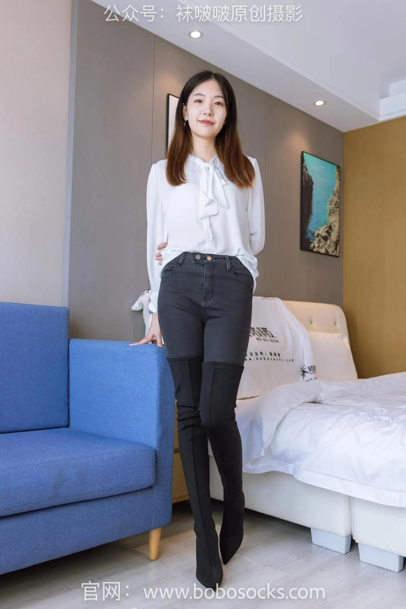 [BoBoSocks袜啵啵]NO.158 小甜豆-高跟长靴、白棉袜、裸足 [136P]插图7